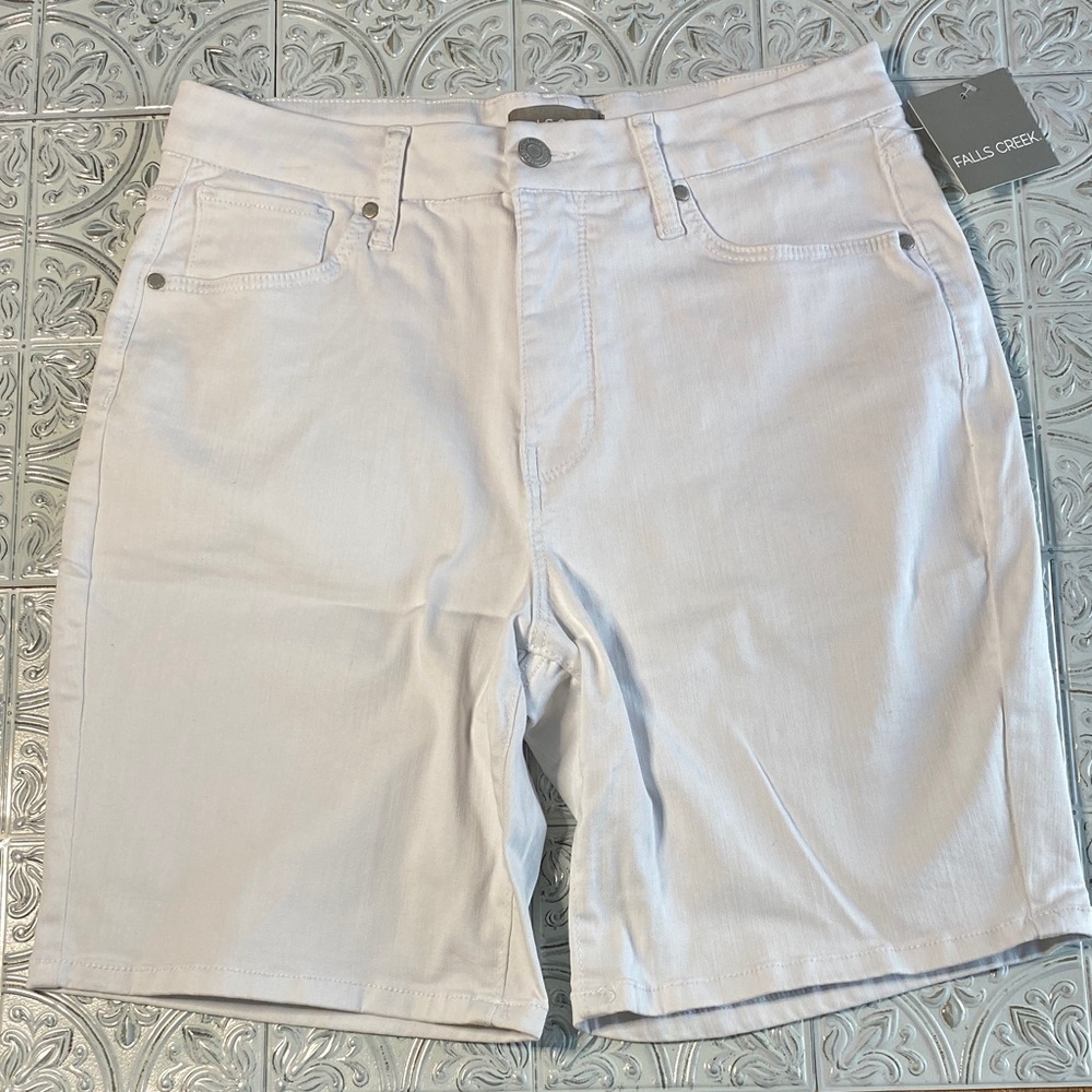 Falls Creek White Denim Bermuda Shorts Size 12